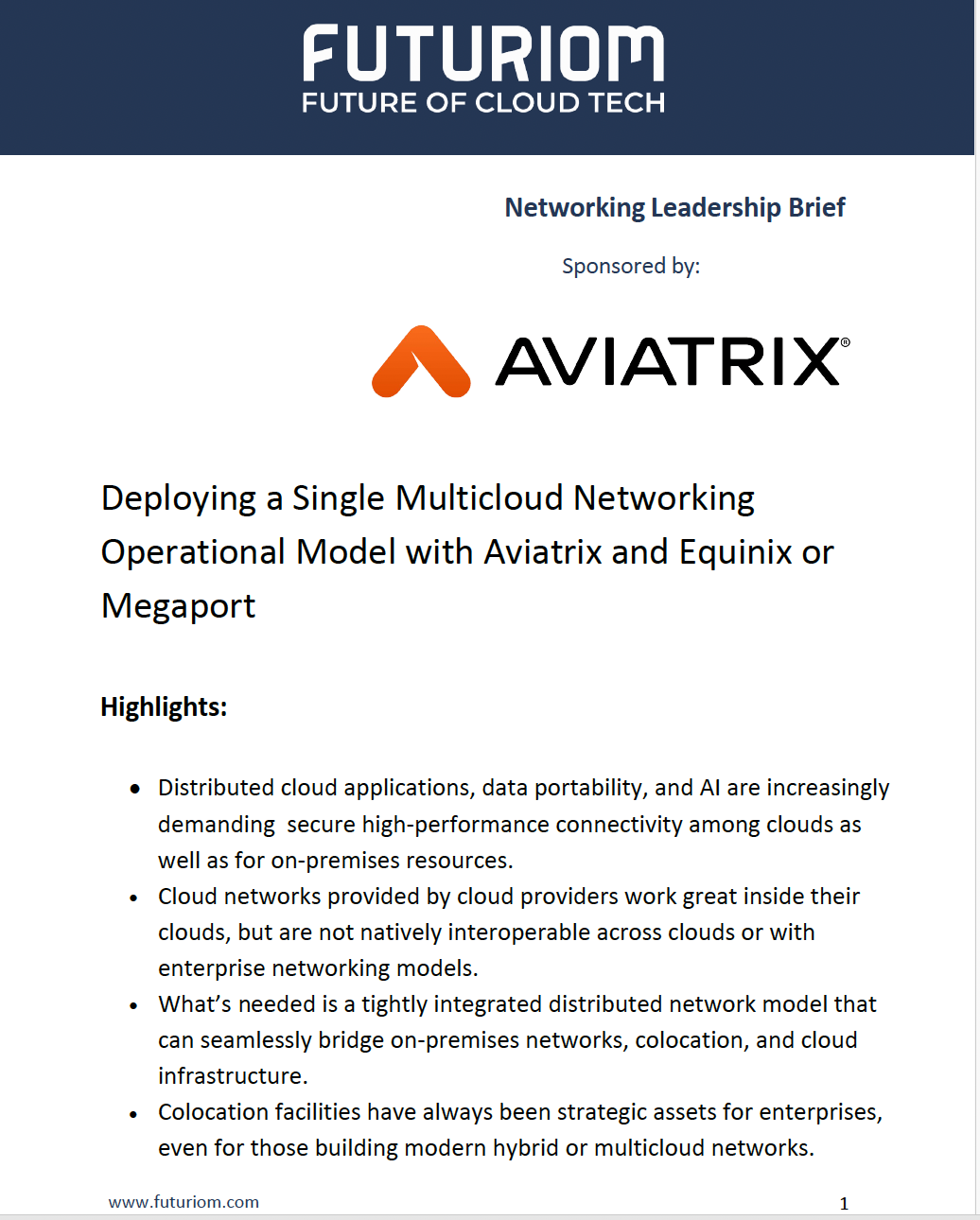 Aviatrix Colo Networking Operational Model